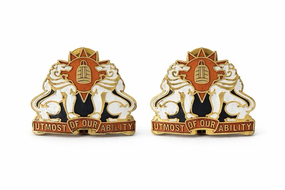Vintage Style Enamel Pin “Utmost of Our Ability” Gold Tone Crest Badge